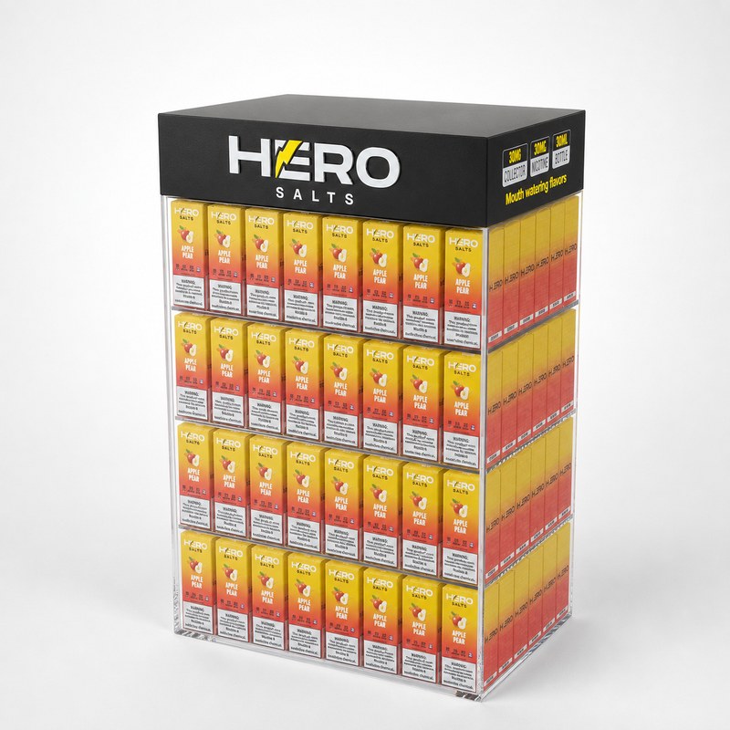 Clear Four-Tier Acrylic E-Liquid Display Cabinet