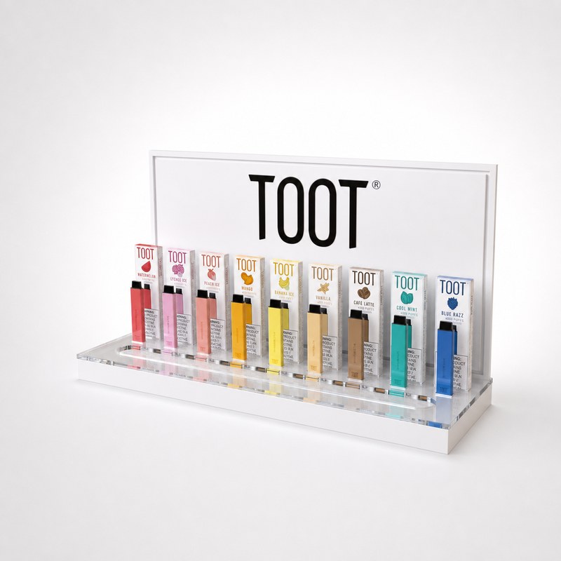 Clear Single-Tier Acrylic Vape Device Counter Display